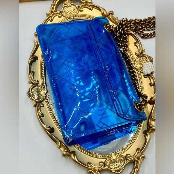 🆕 KURT GEIGER LONDON 🧿 NWOT Mini Brixton PVC Crossbody Bag, Transparent Blue - Picture 9 of 12